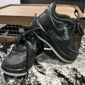 Space Jam x Air Force 1 '07 TD 'Computer Chip' Black Sneakers For Baby Size 4C